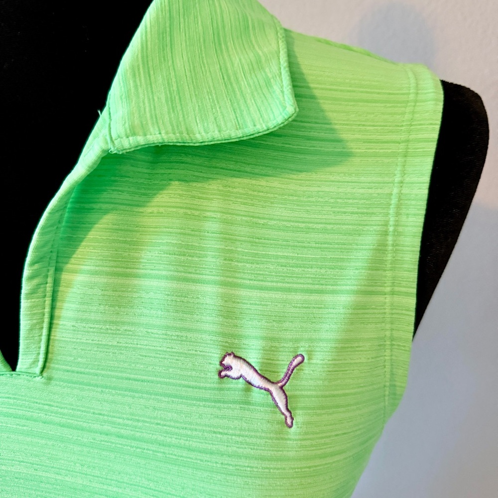 Puma Women's Light Green Golf Sleeveless Top - Picture 3 of 5